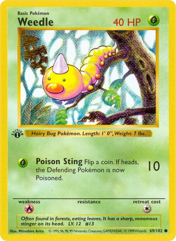 Image for Weedle (069/102) (Base Set (Shadowless)) (BSS) - Pokemon