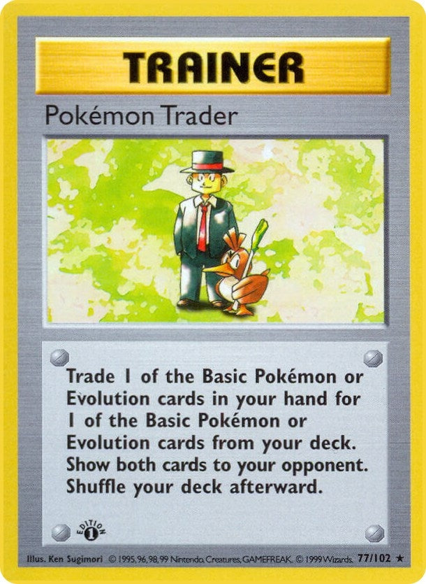 Image for Pokemon Trader (077/102) (Base Set (Shadowless)) (BSS) - Pokemon