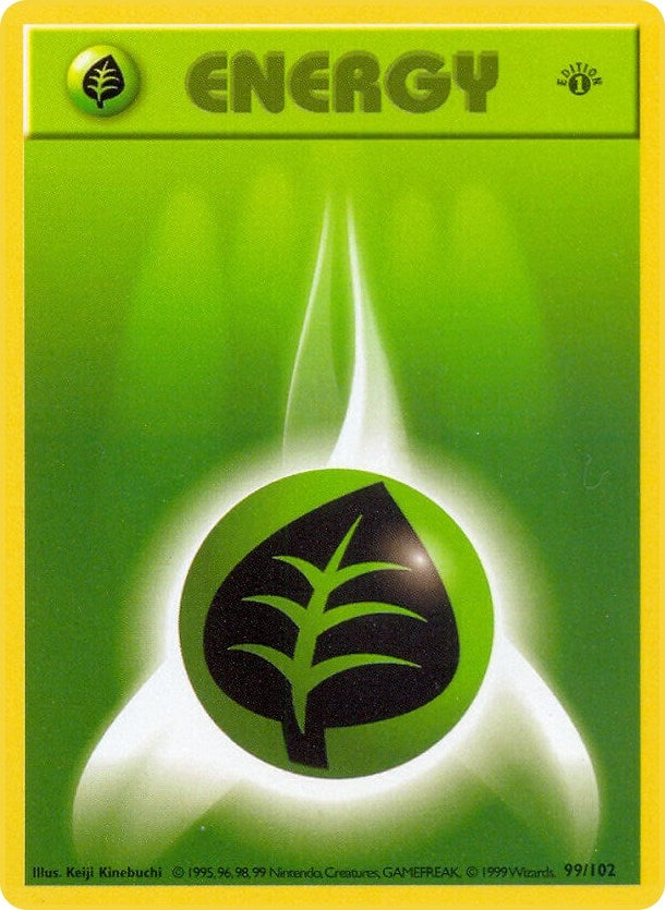 Image for Grass Energy (099/102) (Base Set (Shadowless)) (BSS) - Pokemon
