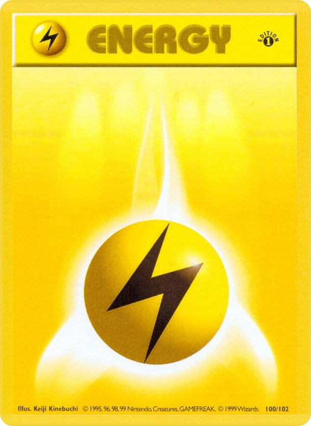 Image for Lightning Energy (100/102) (Base Set (Shadowless)) (BSS) - Pokemon