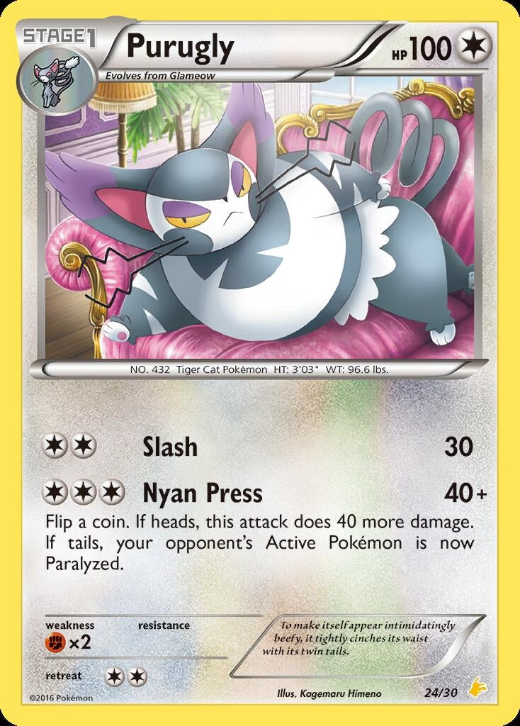 Image for Purugly (24) (24/30) (XY Trainer Kit: Pikachu Libre & Suicune) (PR) - Pokemon