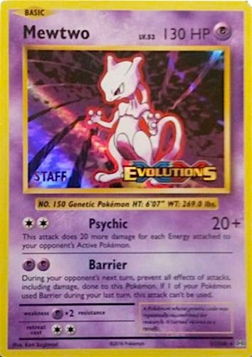Image for Mewtwo - 51/108 (Prerelease) [Staff] (51/108) (XY Promos) (PR) - Pokemon