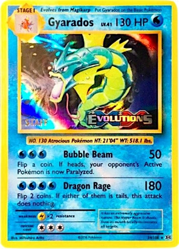 Image for Gyarados - 34/108 (Prerelease) [Staff] (34/108) (XY Promos) (PR) - Pokemon