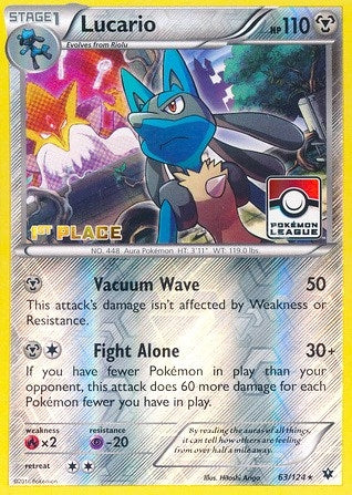 Image for Lucario - 63/124 (Pokemon League) [1st Place] (063/124) (League & Championship Cards) (PR) - Pokemon