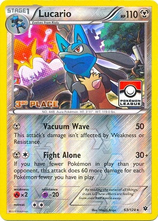 Image for Lucario - 63/124 (Pokemon League) [3rd Place] (063/124) (League & Championship Cards) (PR) - Pokemon