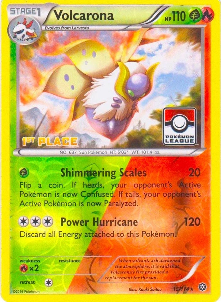 Image for Volcarona - 15/114 (Pokemon League) [1st Place] (015/114) (League & Championship Cards) (PR) - Pokemon