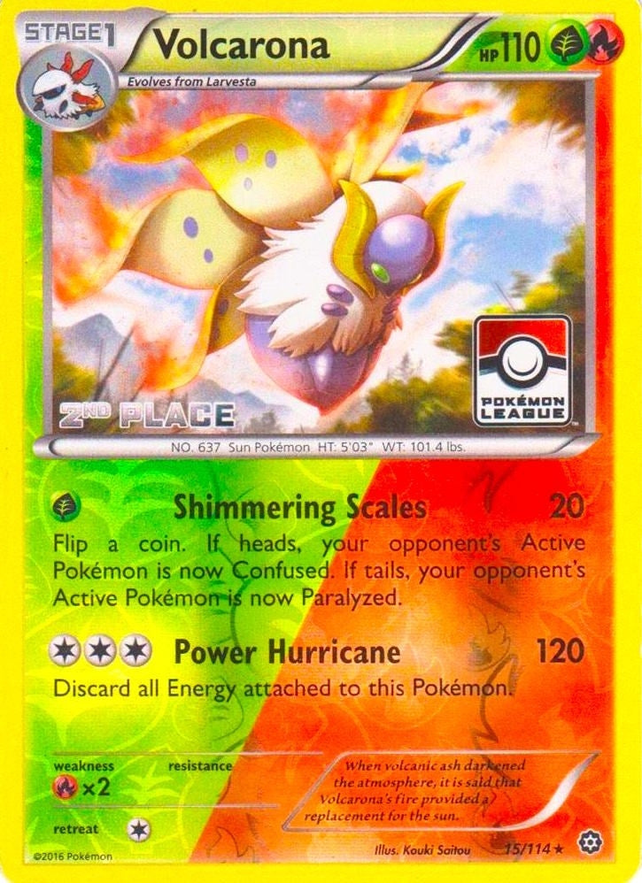 Image for Volcarona - 15/114 (Pokemon League) [2nd Place] (015/114) (League & Championship Cards) (PR) - Pokemon