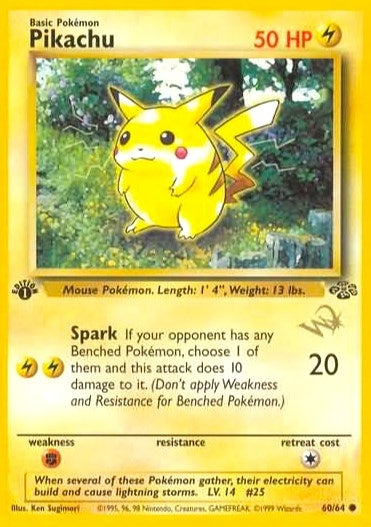 Image for Pikachu [W Stamped] (60/64) (WoTC Promo) (PR) - Pokemon