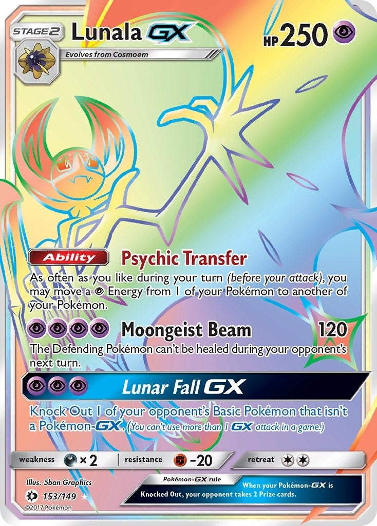 Image for Lunala GX (Secret) (153/149) (SM Base Set) (SM01) - Pokemon