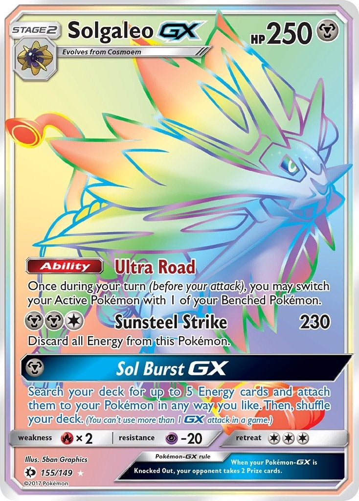 Image for Solgaleo GX (Secret) (155/149) (SM Base Set) (SM01) - Pokemon