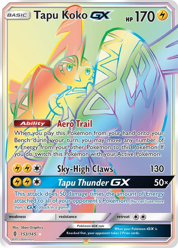 Image for Tapu Koko GX (Secret) (153/145) (SM - Guardians Rising) (SM02) - Pokemon
