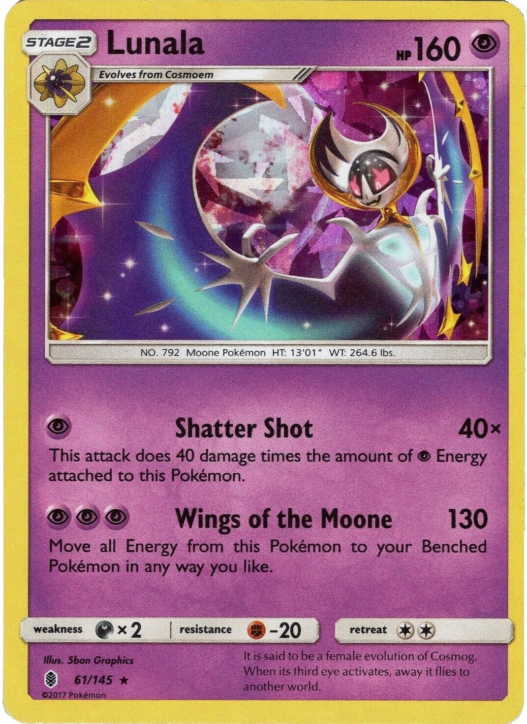 Image for Lunala - 61/145 (Cracked Ice Holo) (061/145) (Deck Exclusives) (PR) - Pokemon