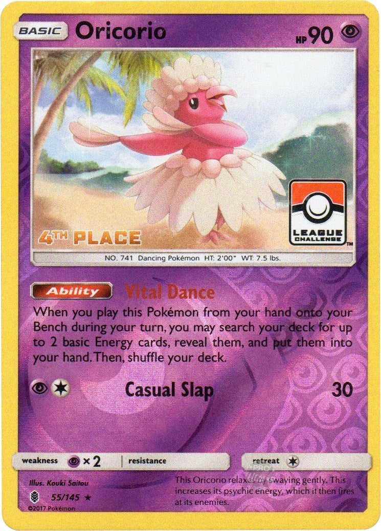 Image for Oricorio - 55/145 (League Challenge) [4th Place] (055/045) (League & Championship Cards) (PR) - Pokemon