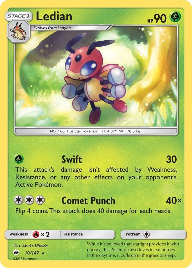 Image for Ledian (10/147) (SM - Burning Shadows) (SM03) - Pokemon