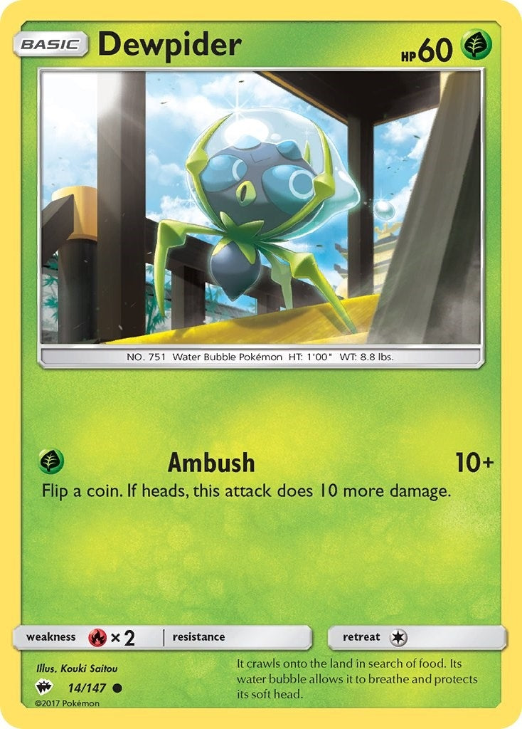 Image for Dewpider (14/147) (SM - Burning Shadows) (SM03) - Pokemon