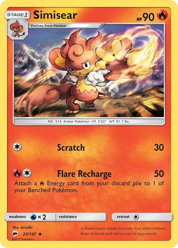 Image for Simisear (23/147) (SM - Burning Shadows) (SM03) - Pokemon