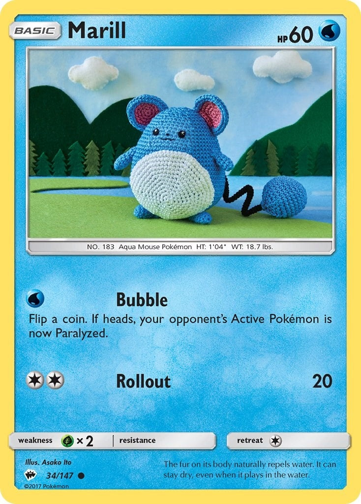 Image for Marill (34/147) (SM - Burning Shadows) (SM03) - Pokemon