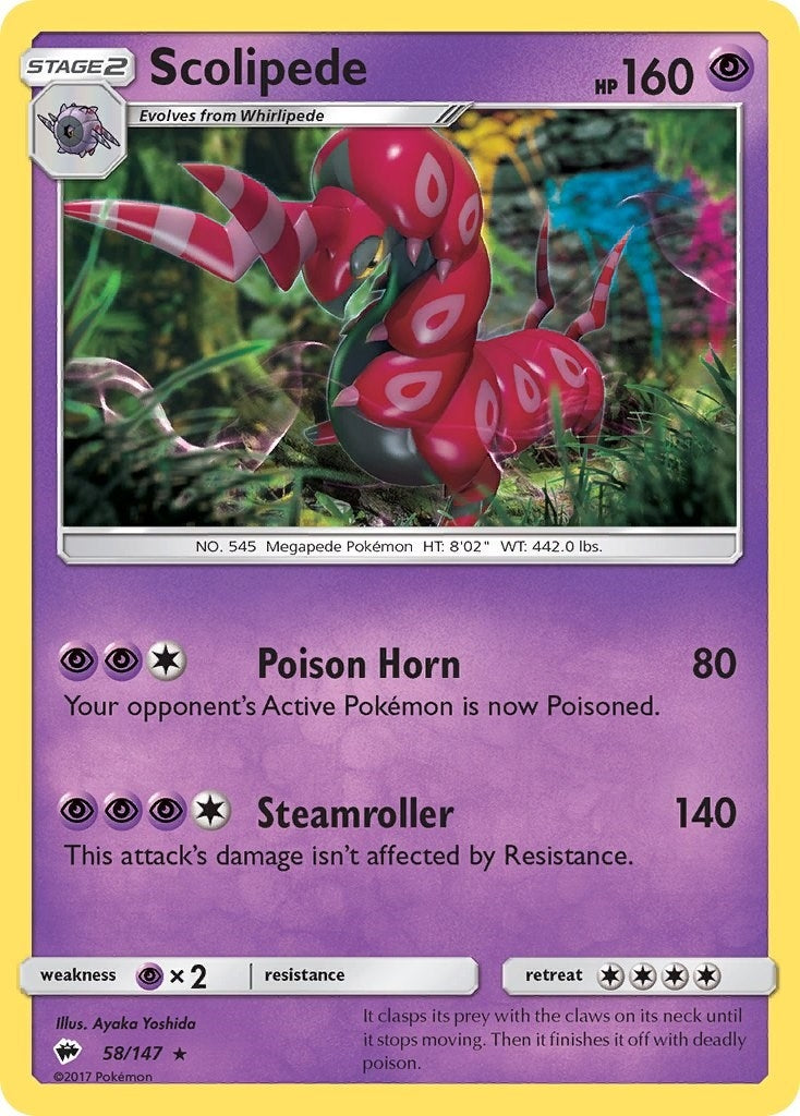Image for Scolipede (58/147) (SM - Burning Shadows) (SM03) - Pokemon
