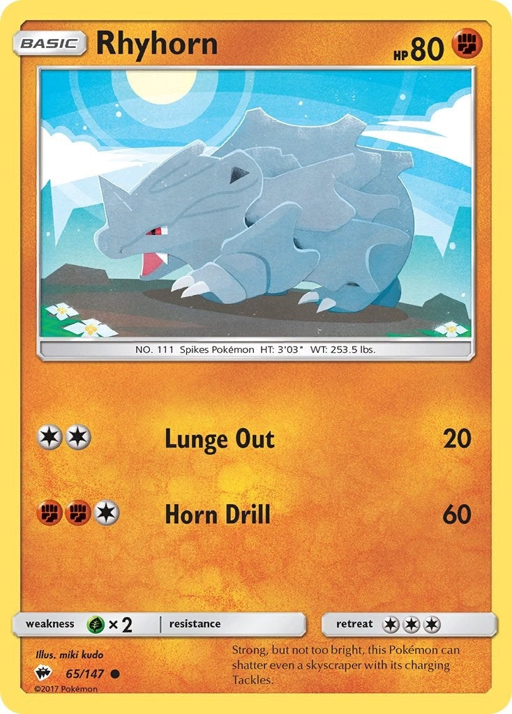 Image for Rhyhorn (65/147) (SM - Burning Shadows) (SM03) - Pokemon