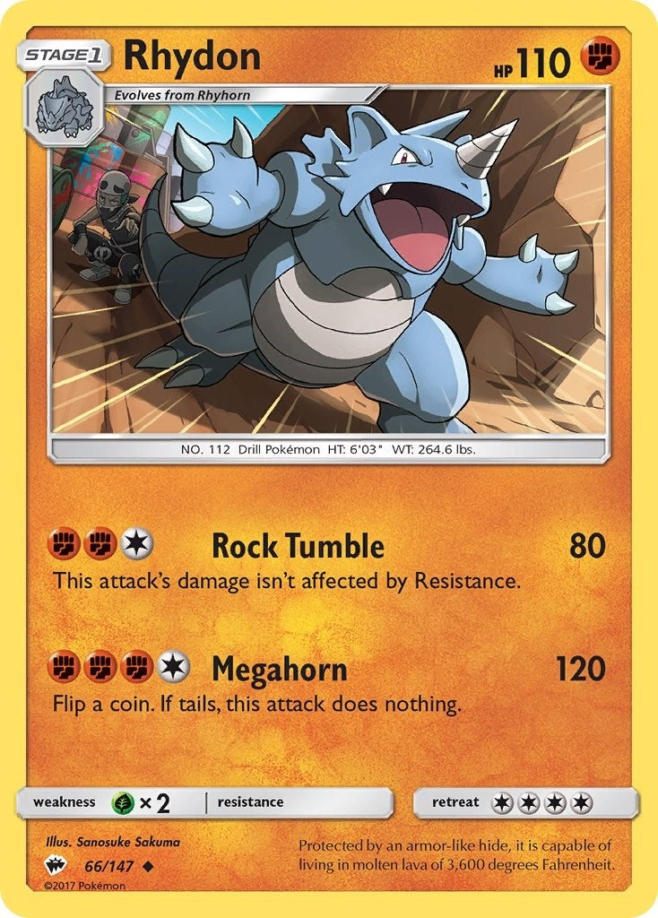 Image for Rhydon (66/147) (SM - Burning Shadows) (SM03) - Pokemon