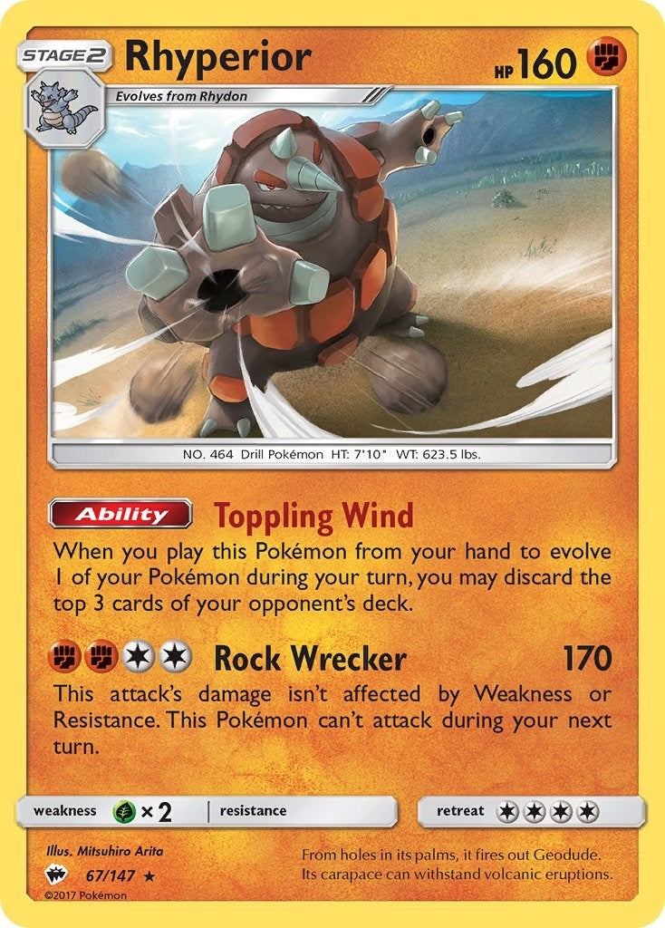 Image for Rhyperior (67/147) (SM - Burning Shadows) (SM03) - Pokemon
