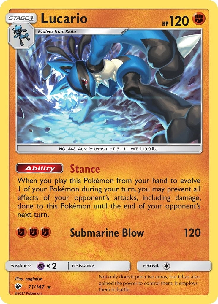 Image for Lucario (71/147) (SM - Burning Shadows) (SM03) - Pokemon