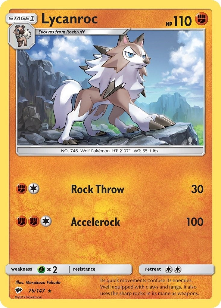 Image for Lycanroc (76) (76/147) (SM - Burning Shadows) (SM03) - Pokemon