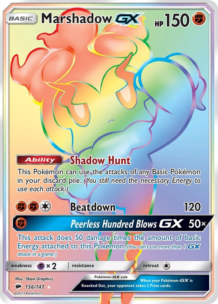 Image for Marshadow GX (Secret) (156/147) (SM - Burning Shadows) (SM03) - Pokemon