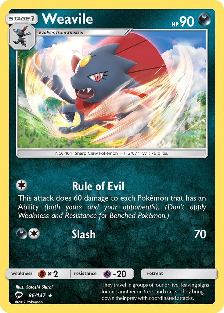 Image for Weavile (86/147) (SM - Burning Shadows) (SM03) - Pokemon