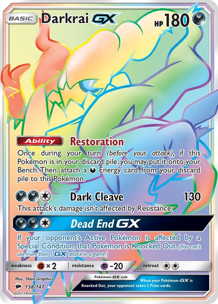 Image for Darkrai GX (Secret) (158/147) (SM - Burning Shadows) (SM03) - Pokemon