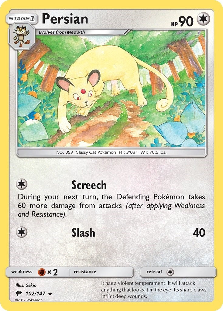Image for Persian (102/147) (SM - Burning Shadows) (SM03) - Pokemon
