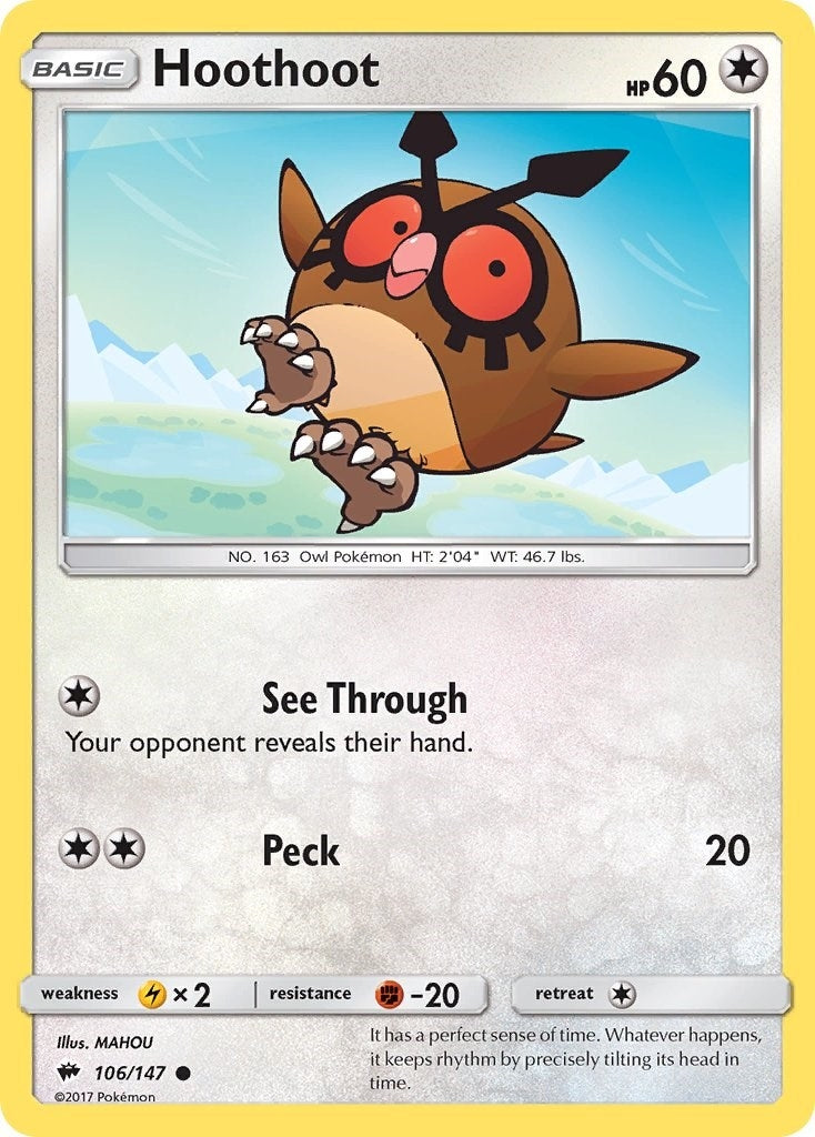 Image for Hoothoot (106/147) (SM - Burning Shadows) (SM03) - Pokemon
