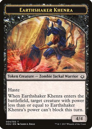 Earthshaker Khenra // Zombie Double-Sided Token (HOU-4 // 20) [Hour of Devastation]