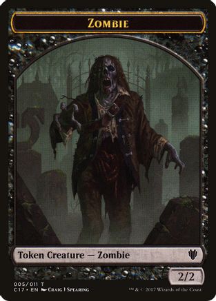 Zombie // Gold Double-Sided Token (C17-5 // 10) [Commander 2017] - PokeBox USA