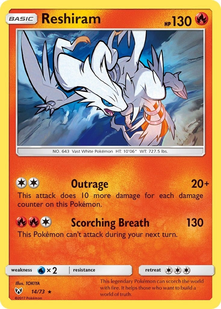 Image for Reshiram (14/73) (Shining Legends) (SHL) - Pokemon