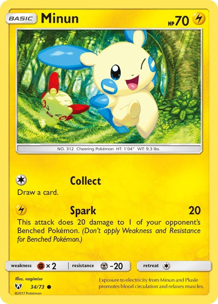 Image for Minun (34/73) (Shining Legends) (SHL) - Pokemon