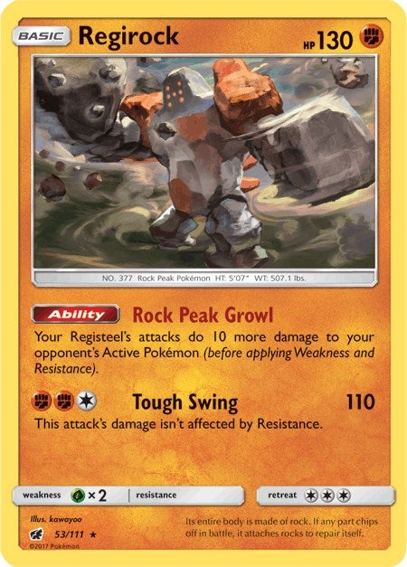 Image for Regirock (53/111) (SM - Crimson Invasion) (SM04) - Pokemon