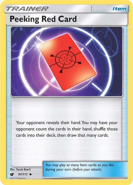Image for Peeking Red Card (97/111) (SM - Crimson Invasion) (SM04) - Pokemon