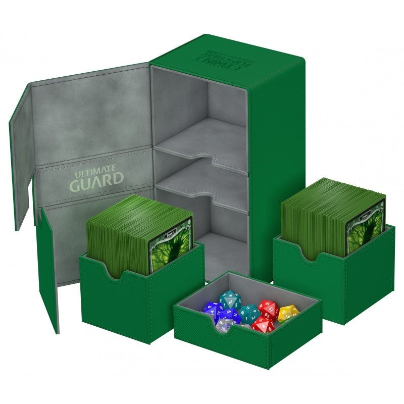 Image for Twin Flip 'n' Tray Deck Case - Green (Holds 200+) - Deck Boxes