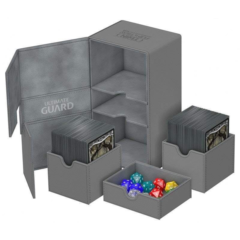 Image for Twin Flip 'n' Tray Deck Case - Grey (Holds 200+) - Deck Boxes