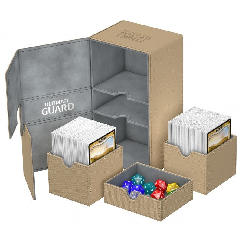 Image for Twin Flip 'n' Tray Deck Case - Sand (Holds 200+) - Deck Boxes