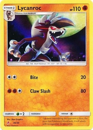 Image for Lycanroc (#30 Holofoil) (30/30) (SM Trainer Kit: Lycanroc & Alolan Raichu) (SMK1) - Pokemon