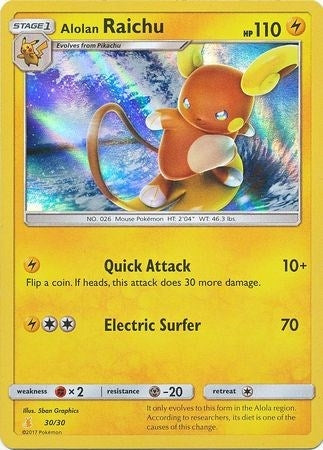 Image for Alolan Raichu (#30 Holofoil) (30/30) (SM Trainer Kit: Lycanroc & Alolan Raichu) (SMK1) - Pokemon