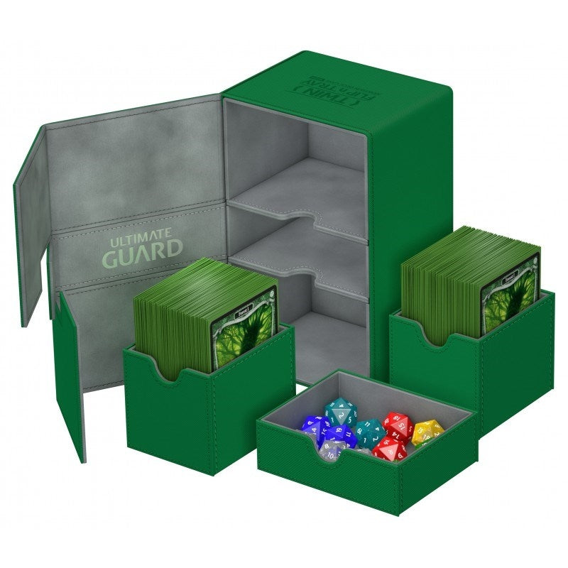 Image for Twin Flip 'n' Tray Deck Case - Green (Holds 160+) - Deck Boxes