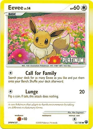 Image for Eevee - 62/100 [Platinum] (062/100) (Burger King Promos) (BKP) - Pokemon