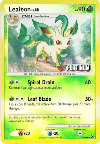 Image for Leafeon - 24/100 [Platinum] (024/100) (Burger King Promos) (BKP) - Pokemon