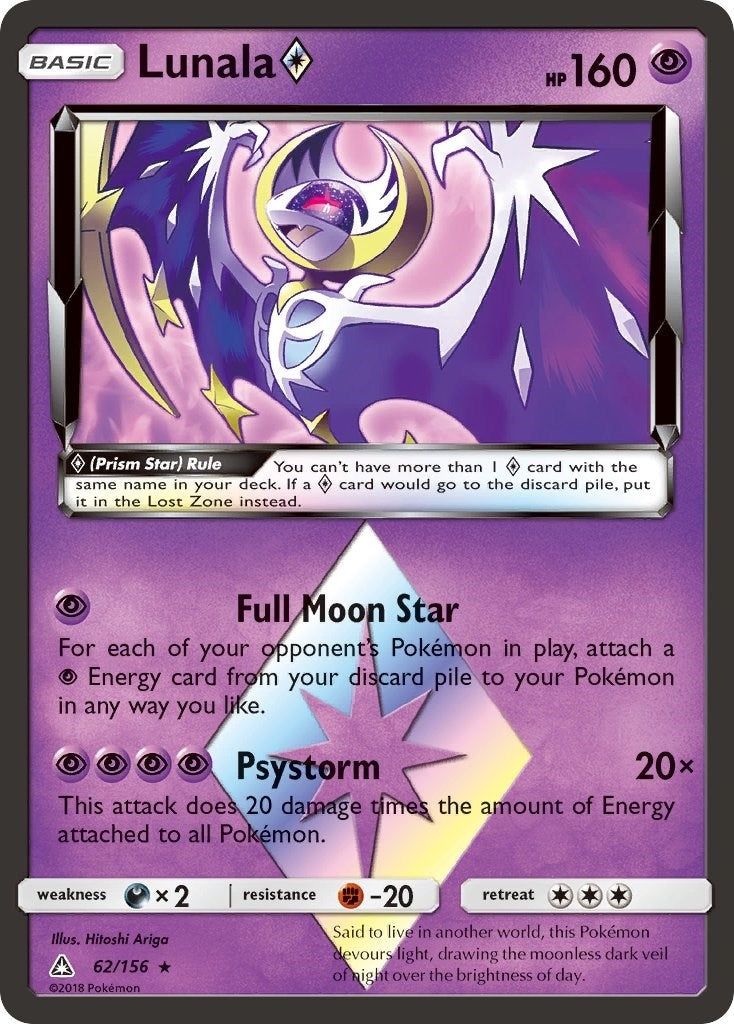 Image for Lunala Prism Star (62/156) (SM - Ultra Prism) (SM05) - Pokemon