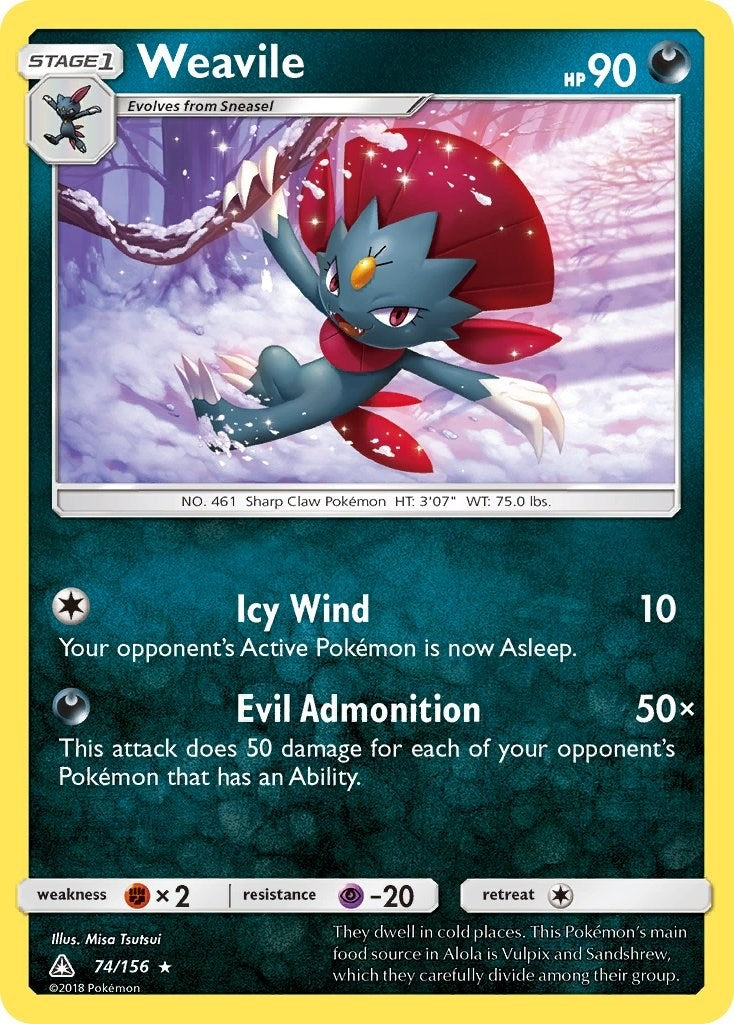 Image for Weavile (74/156) (SM - Ultra Prism) (SM05) - Pokemon