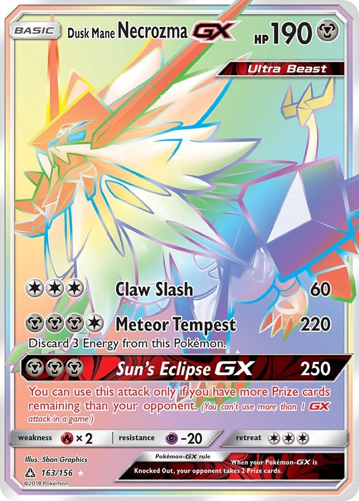 Image for Dusk Mane Necrozma GX (Secret Rare) (163/156) (SM - Ultra Prism) (SM05) - Pokemon