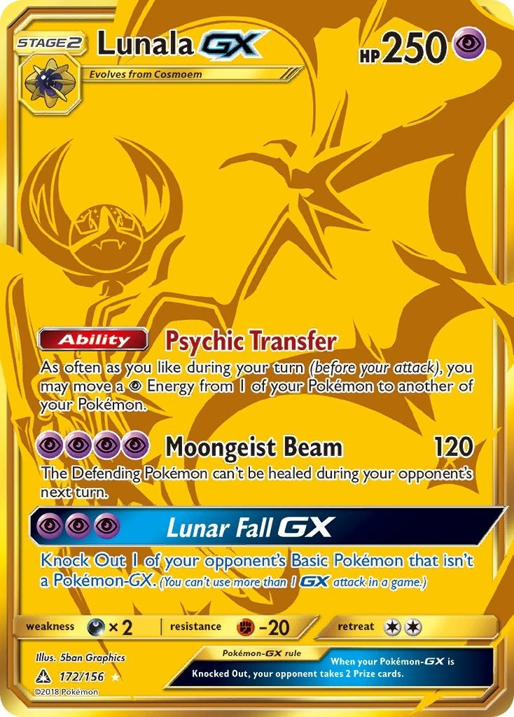 Image for Lunala GX (Secret Rare) (172/156) (SM - Ultra Prism) (SM05) - Pokemon